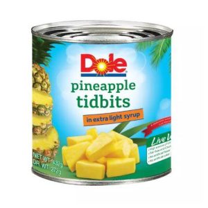 Dole Pineapple Tidbit Syrup 24x432g