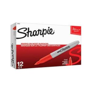 Sharpie Permanent Markers, Red, 12