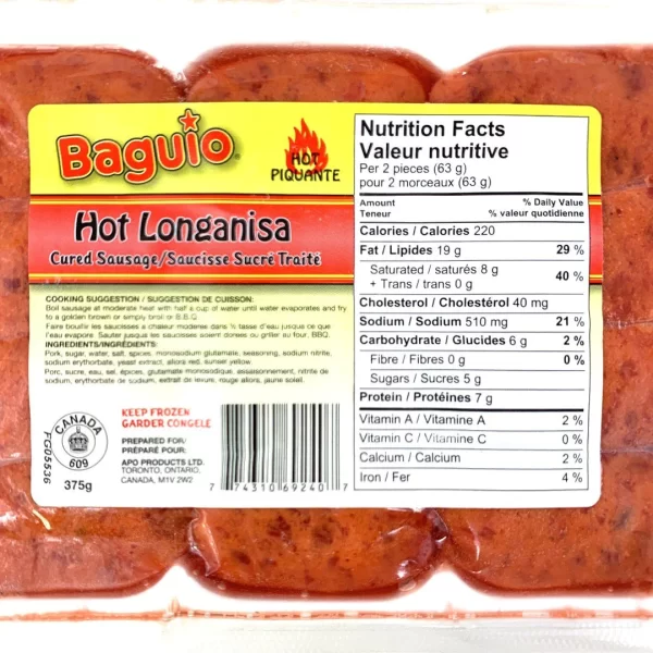 Labels - Baguio Longanisa Hot